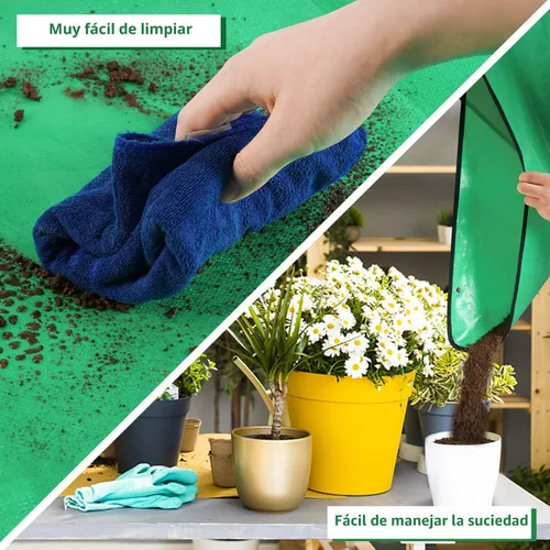 Vista 6 de HNXTYAOB 2 PCS Alfombrilla de Trasplante de 27" x 27" para Plantas de Interior y Control de Desorden, Bandeja para Macetas Engrosada e Impermeable