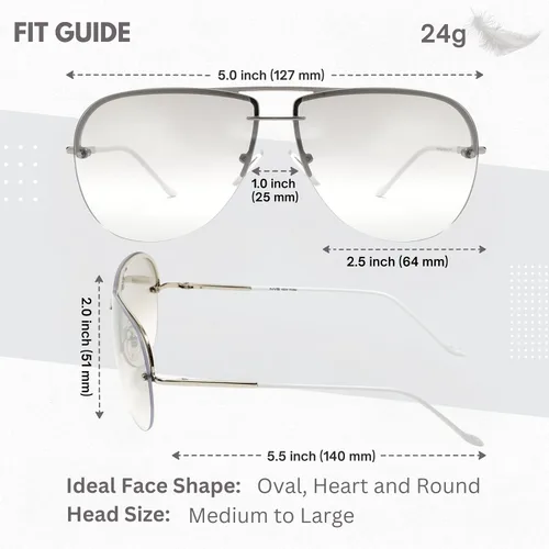 Vista 6 de NYS Collection Gafas de sol de aviador para mujer y hombre, 100% protección UV400