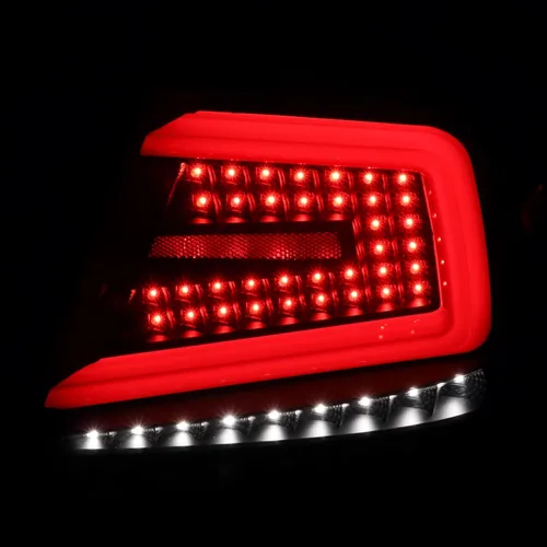Vista 6 de SPEC-D TUNING Luces traseras secuenciales negras con barra LED blanca compatibles con Subaru Impreza/Impreza WRX 2008-2011, conjunto de par