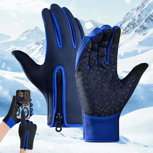 Vista 28 de Guantes de ciclismo de invierno para hombres y mujeres, impermeables, térmicos, agarre antideslizante para montar y actividades en clima frío