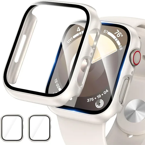 Vista 16 de Paquete de 2 fundas para Apple Watch 40mm SE Series 6/5/4/SE 2ª generación con protector de pantalla de vidrio templado, funda protectora completa