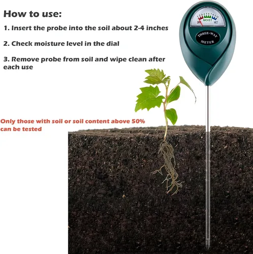 Vista 5 de Tennedriv Green Paquete de 2 medidores de humedad del suelo para plantas de casa, medidor de agua para plantas, medidor de humedad de plantas
