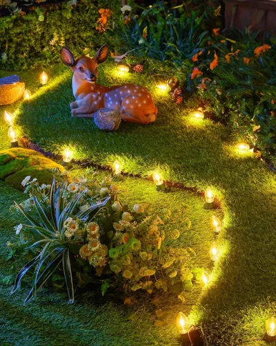 Vista 8 de Luces LED vintage C9 de Navidad, cadena de luces C9 de 25 pies con 25 bombillas LED C9 de plástico, luces impermeables conectables al aire libre