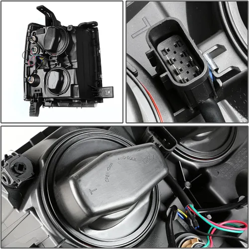 Vista 6 de DNA MOTORING HL-HPL-CSIL14-BK-AM Conjunto de faros delanteros, lado del conductor y del pasajero HPL-BKAM