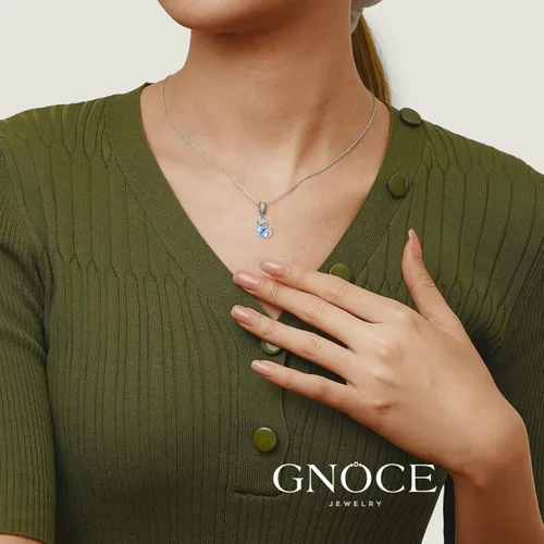 Vista 5 de GNOCE Colgante de plata de ley 925 con diseño de lagarto abraza piedra lunar para mujer, regalo de joyería para mujeres, esposa, cadena