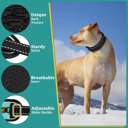 Vista 4 de Mayerzon Martingale - Collar antitirones para perros grandes y medianos, Pitbull Pastor alemán rottweilers, patentado reflectante anti tirones, Negro