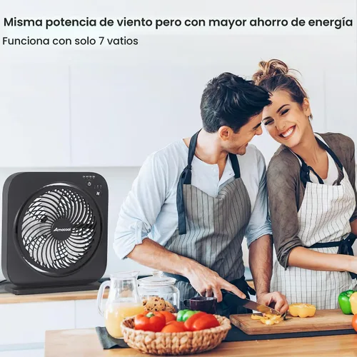 Vista 3 de AMACOOL Ventilador de mesa, ventilador de caja de 12 pulgadas con 3 velocidades ajustables y temporizador de 8 horas, circulador de aire silencioso