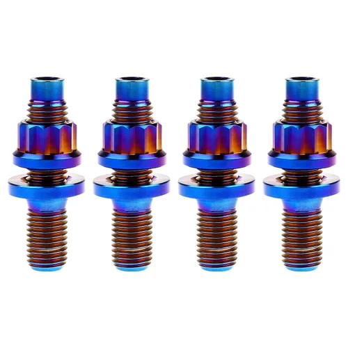 Vista 21 de Tornillo de titanio M8 M10x45 54 55 2.559 in paso 1.25 Kit de pernos de escape automotriz Kit tornillos, tuercas y arandelas Kit de 4 piezas