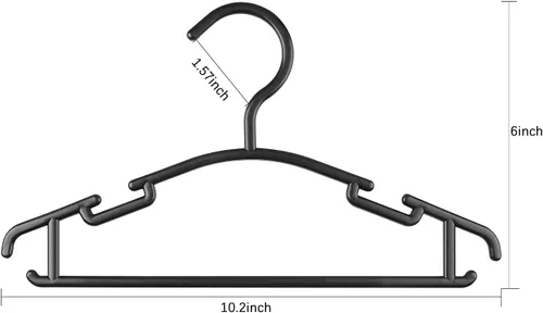 Vista 3 de GoodtoU Perchas de plástico para niños pequeños, perchas para bebé, paquete de 60 perchas para niños, color negro