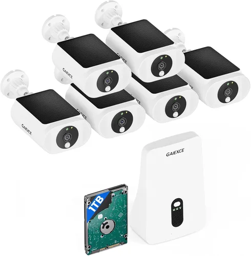 Vista 11 de Cámaras de seguridad solares inalámbricas para exteriores, kit de 2 cámaras expansible a 10H, cámaras sin suscripción para sistema de seguridad