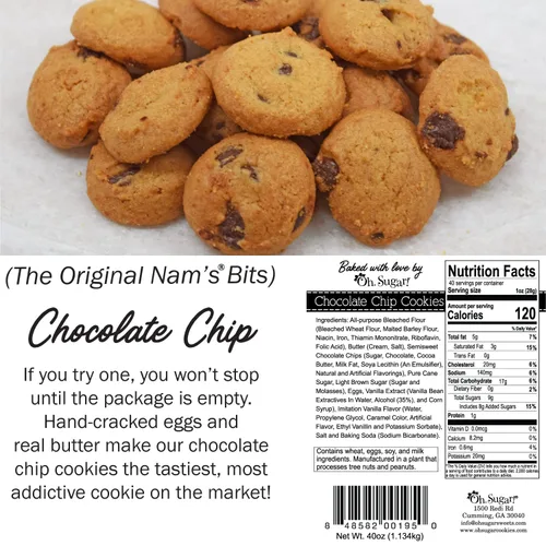 Vista 2 de Nam's Bits - Galletas con chispas de chocolate, tarro de galón Big Brother - JBB