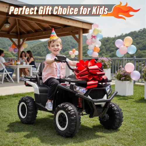 Vista 6 de 24V 4WD Ride on Car, Kids ATV 4 Wheeler with Remote Control, 4x200W Motor, Spring Suspension, Beverage Port, 5.5Mph Max, Battery Powered Ride on B