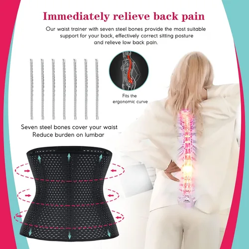 Vista 2 de LODAY Entrenador de cintura para mujer para bajar de peso deporte entrenamiento moldeador faja para el abdomen corsé debajo del busto