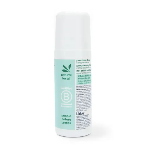 Vista 3 de Lafe's Desodorante natural Desodorante natural roll-on sin aluminio de 3 onzas Cedro y lima Paquete de 2