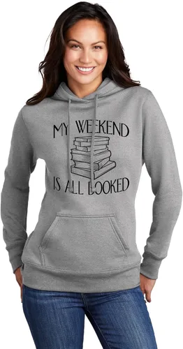 Vista 23 de Go All Out My Weekend Is All Booked Funny Book Reading Lover - Sudadera con capucha para hombre y mujer Negro
