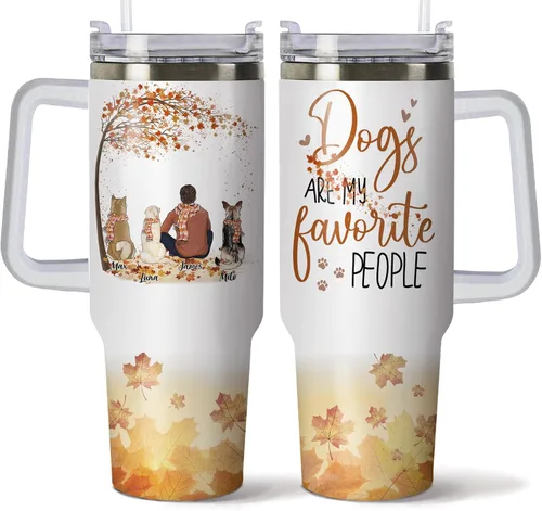 Vista 16 de Gossby Vaso personalizado de 40 onzas con asa y tapa, regalo personalizado para papá para hombres con diseño, nombre, vaso aislado de acero Hombre