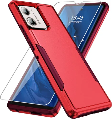 Vista 7 de Funda para Moto Edge Plus 2023, Moto Edge+ 2023, con protector de pantalla, resistente, resistente, a prueba de golpes, funda protectora para Negro