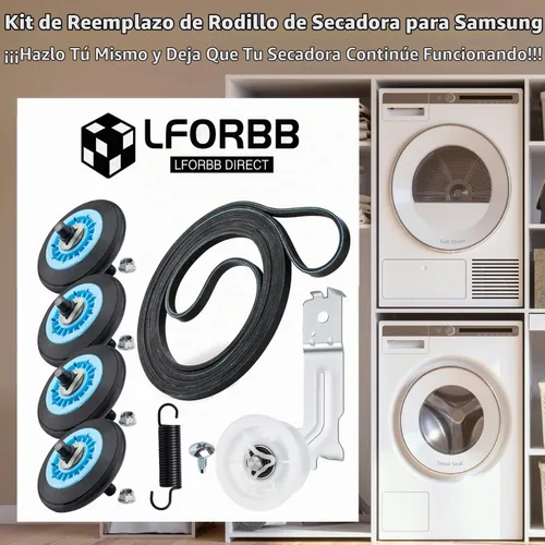 Vista 8 de 【Mejorado】Parte de Repuesto para Rodillo de Secadora para Samsung DV42H5000EWA3 DV45H7000EWA2 DV48H7400EWA2 DV42H5200EPA3 DV40J3000EWA2, Kit