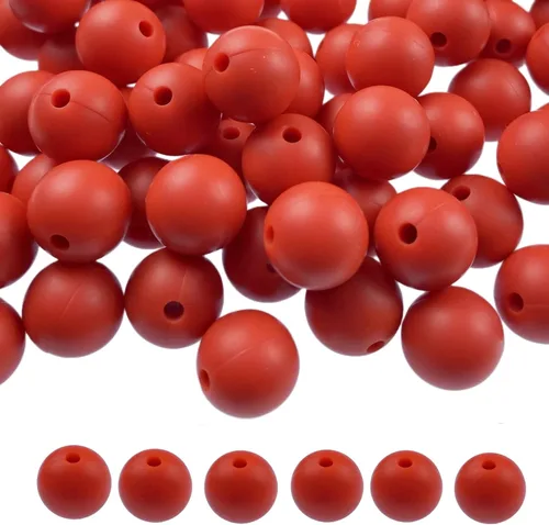 Vista 22 de Abalorios de silicona, 120 piezas de 6 mm abalorios redondos de silicona para hacer llaveros, pulseras, collares, aretes, joyas, manualidades DIY
