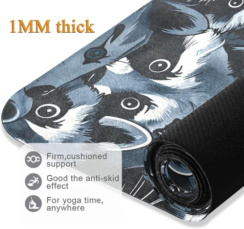 Vista 5 de Raccoons Yoga Mat Non Slip Thick Kids Eco Friendly Rubber Workout Foldable Yoga Mat Women Exercise