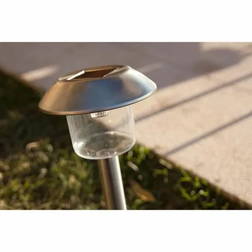 Vista 3 de Lámpara solar Lumisky Alesia LED Plateado Acero Inoxidable Blanco Frío (8 Unidades)