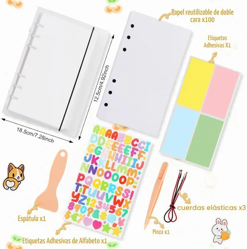 Vista 2 de Libro de calcomanías reutilizables - 100 hojas de álbum de recolección de calcomanías, A6