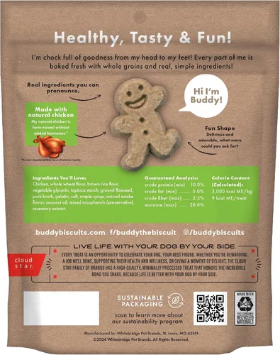 Vista 2 de Buddy Biscuits Softies - Bolsa de 6 onzas, suave y masticable, golosinas para perros con sabor a pollo tostado natural, horneadas en los Estados