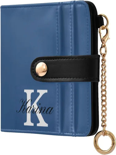 Vista 27 de Sinestour Custom Beige pattern Small Wallet for Women RFID Blocking Leather Bifold Small Purse with Card Holder Zipper Coin Pocket ID Window