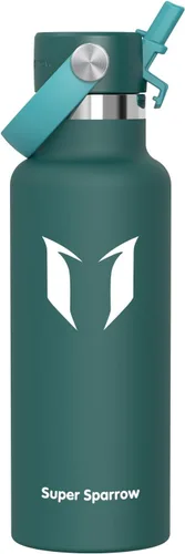 Vista 40 de Super Sparrow Botella de Agua Aislada - 17 Oz / 25 Oz / 34 Oz - Frasco FlipFlow de Boca Estándar - Libre de BPA, Botella a Prueba de Fugas