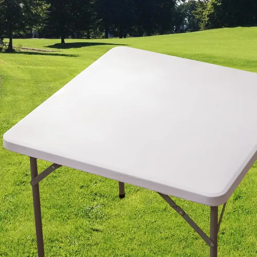 Vista 13 de Mantel cuadrado de elastano ajustable de 34 x 34 pulgadas, mantel elástico plegable para tarjetas de picnic, mantel elástico para mesa de patio