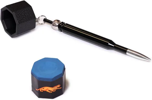 Vista 2 de OKKO Octagon Bullet Billar Billar Billar Soporte de Bolsillo Negro + 1 Tubo/5 Piezas de Tiza Predator