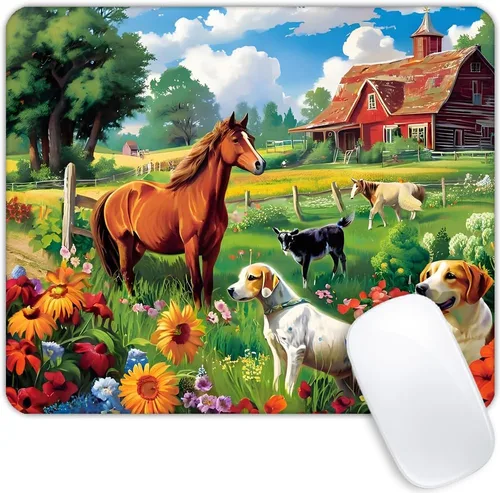 Vista 12 de Animal Collection - Alfombrilla de mouse personalizada con base de goma antideslizante para computadoras, laptop, oficina, escritorio, accesorios