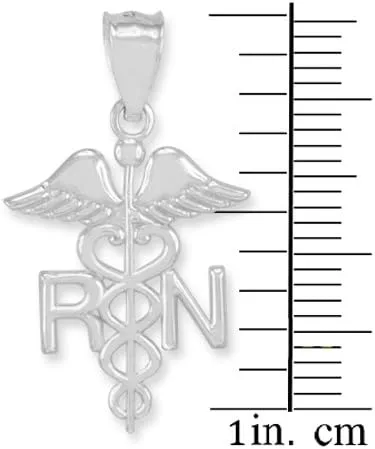 Vista 3 de Collar con colgante de plata de ley 925 con caduceo RN