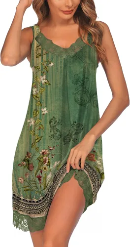 Vista 31 de Ekouaer - Camisón de mujer con cuello en V, camisón de encaje, ropa de dormir, lencería suave para mujer