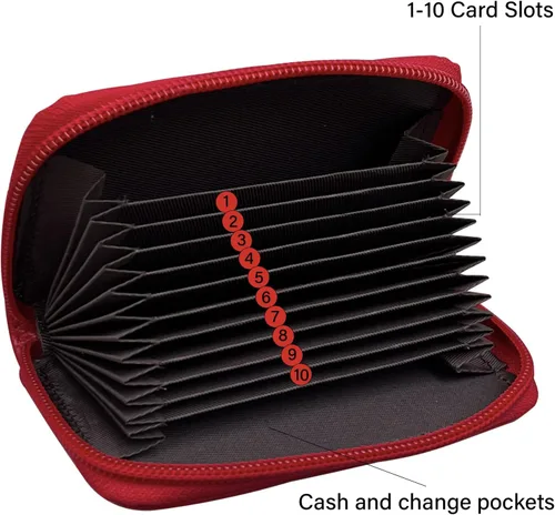 Vista 11 de Tarjetero RFID de bolsillo con ventana para ID, piel genuina, S, Negro
