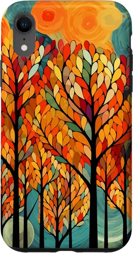 Vista 25 de iPhone 16 Otoño y coloridas hojas y árboles de otoño, funda temática de color de otoño
