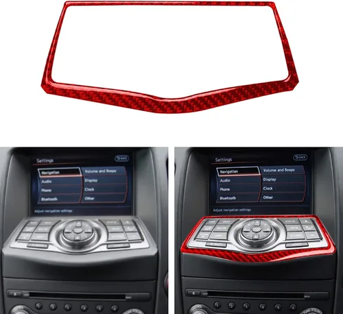 Vista 30 de Adhesivo decorativo de fibra de carbono suave para el interior del automóvil, velocímetro de control central, compatible con Nissan 370Z Z34 2019