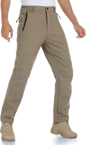 Vista 2 de GAXIDES Mens Snow Ski Waterproof Insulated Softshell Snowboard Pants Outdoor Hiking Fleece Lined