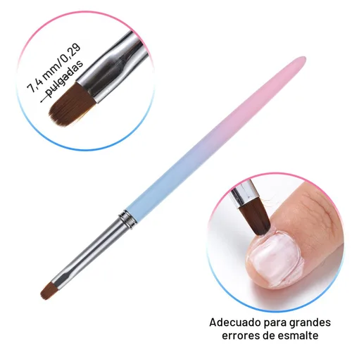 Vista 4 de Cepillos de limpieza de uñas, cepillos de uñas para limpiar errores de esmalte en las cutículas, cepillo de uñas resistente a acetona, cepillos