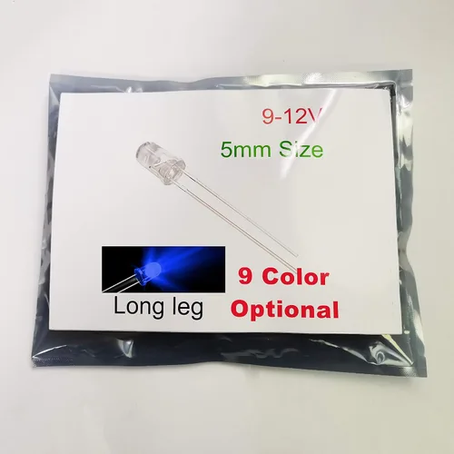 Vista 6 de 50 piezas 12 V 5 mm LED blanco 9 V - 12 V Diodos emisores de luz para grupo de instrumentos