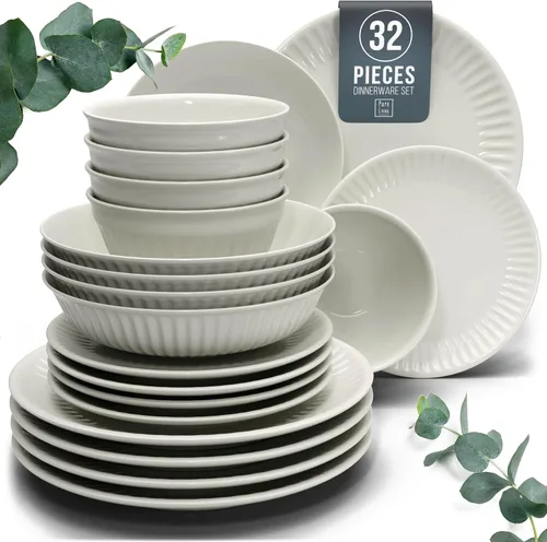 Vista 24 de Juego de vajilla de gres para 4 personas 12 piezas – Juego de platos y cuencos negros mate – Apto para lavavajillas, microondas y resistente a
