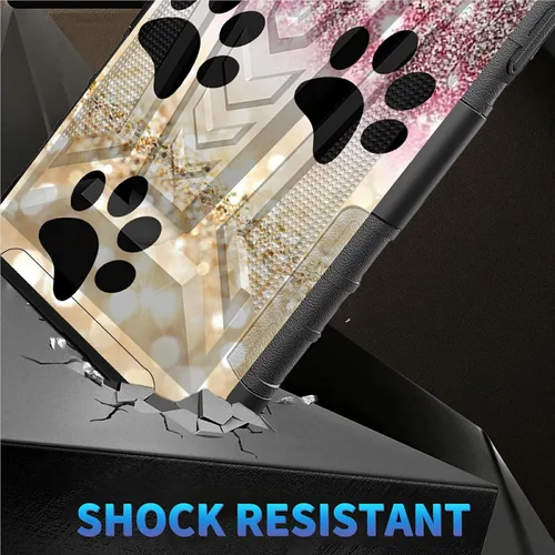 Vista 65 de Funda para AT&T Maestro Max 2021/Cricket Ovation 2 con protector de pantalla de vidrio templado, funda resistente con función atril integrada