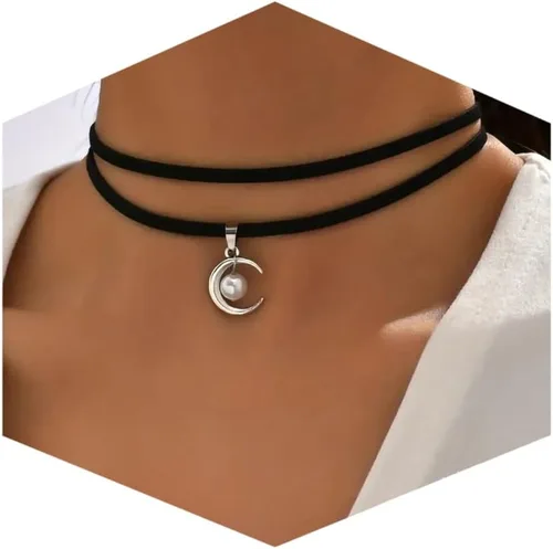 Vista 11 de Fesciory Black Necklace for Women, Adjustable Daily Goth Jewelry Gift Negro 1
