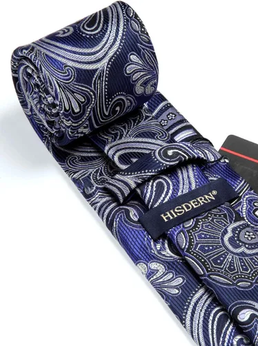 Vista 108 de HISDERN Corbatas para hombre, corbata de cachemira y bolsillo cuadrado tejido clásico floral para hombre, corbata de fiesta de boda