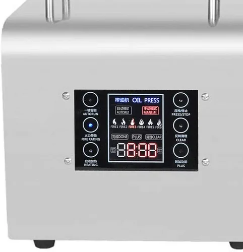 Vista 3 de Máquina automática de prensa de aceite de semillas de nuez Expulsor de aceite eléctrico Extractor de prensa de aceite para lino de coco, maní