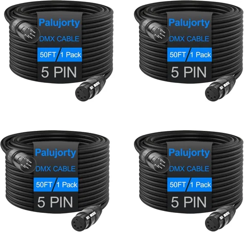 Vista 7 de Paquete de 2 cables DMX de 5 pines de 10 pies con 3 conductores para iluminación de escenario y controlador