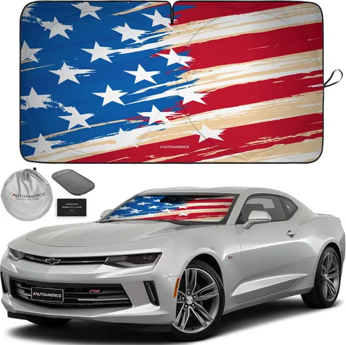Vista 59 de Parasol de Parabrisas de Una Pieza - Parasol Cromado Líquido Plegable para Ventana Delantera de Auto para Carros SUV Camión - Protector Visor