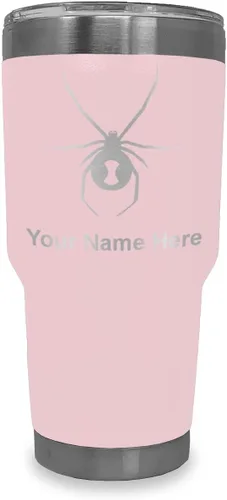 Vista 27 de LaserGram Vaso aislado al vacío de 20 onzas, araña viuda negra, grabado personalizado incluido (negro)