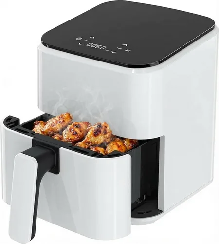 Vista 12 de HealSmart Freidora de aire compacta de 3.17 cuartos de galón, freidora digital pequeña 8 en 1 con 400 °F, cesta antiadherente apta para Negro-3.17 Qt