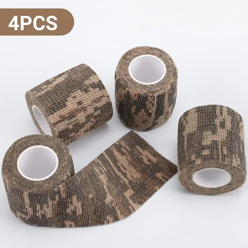 Vista 2 de DROK 4/10 Rollos de Cinta de Camuflaje Autoadhesiva, Vendaje de Camuflaje para Deportes al Aire Libre, Escalada, Camping, 2/3 Pulgadas x 4.5 Metros